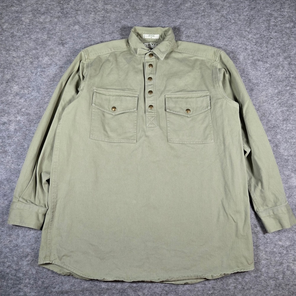 VTG Orvis Mens Green Sporting Traditions Popover Utility Field Shirt M